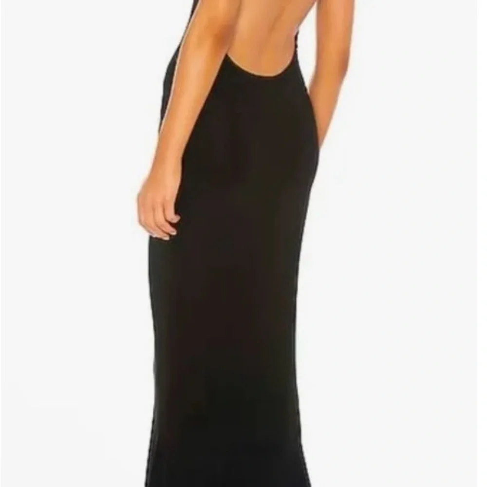 Norma Kamali Black Fishtail Maxi Dress - Picture 2 of 3